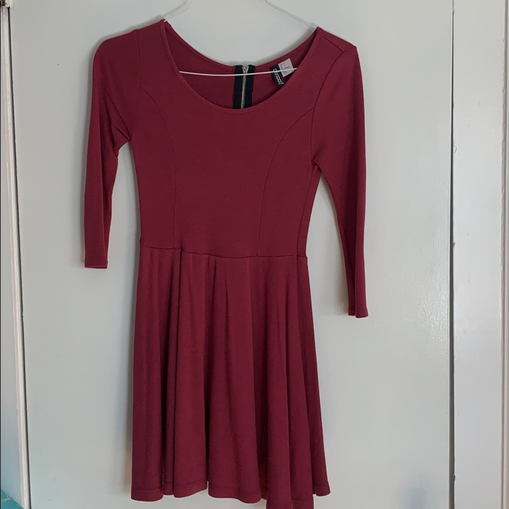 Maroon zip dress